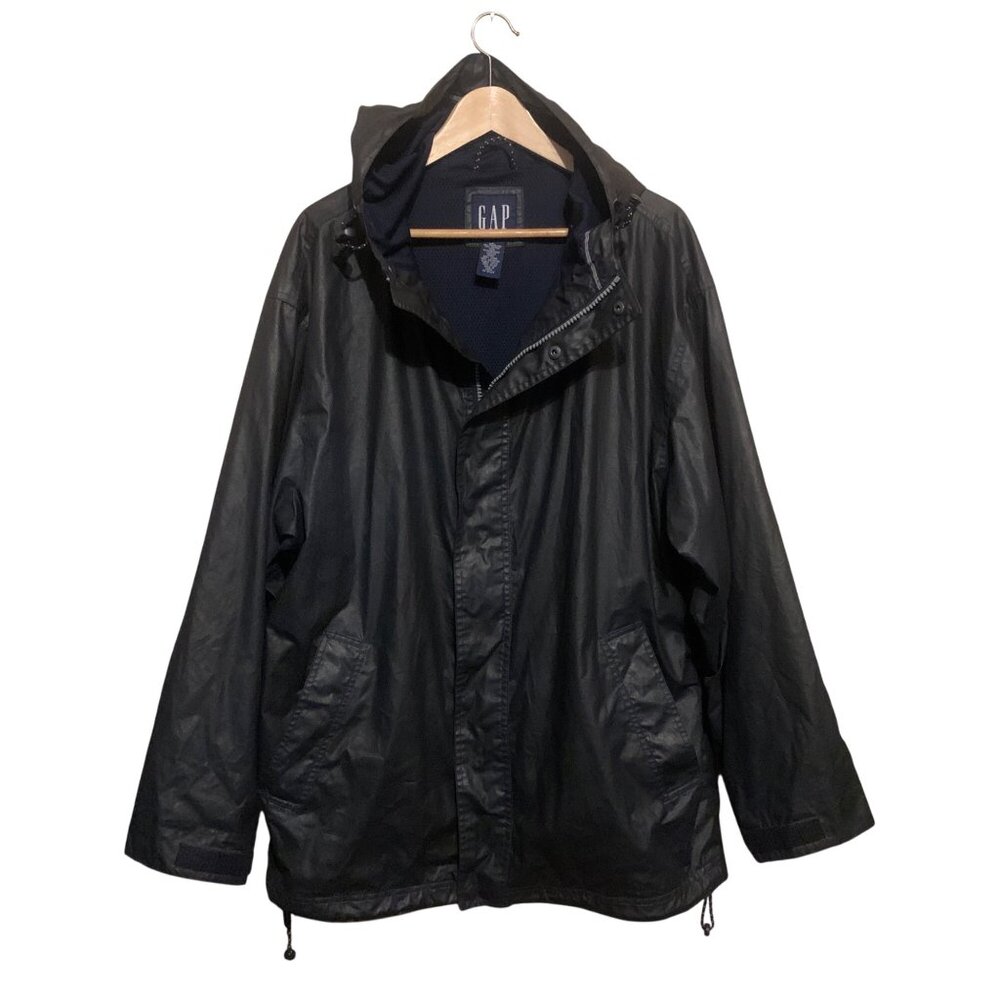 Gap Unisex Waxed Jacket Black Style #776050-00 Sz Medium Oversized
